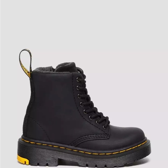 Dr. Martens Kids Black Leather Boots size 8 US like new - Picture 2 of 15